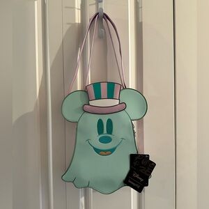 Disney Pastel Ghost Minnie and Mickey Glow-in-the-Dark Zip Crossbody Purse